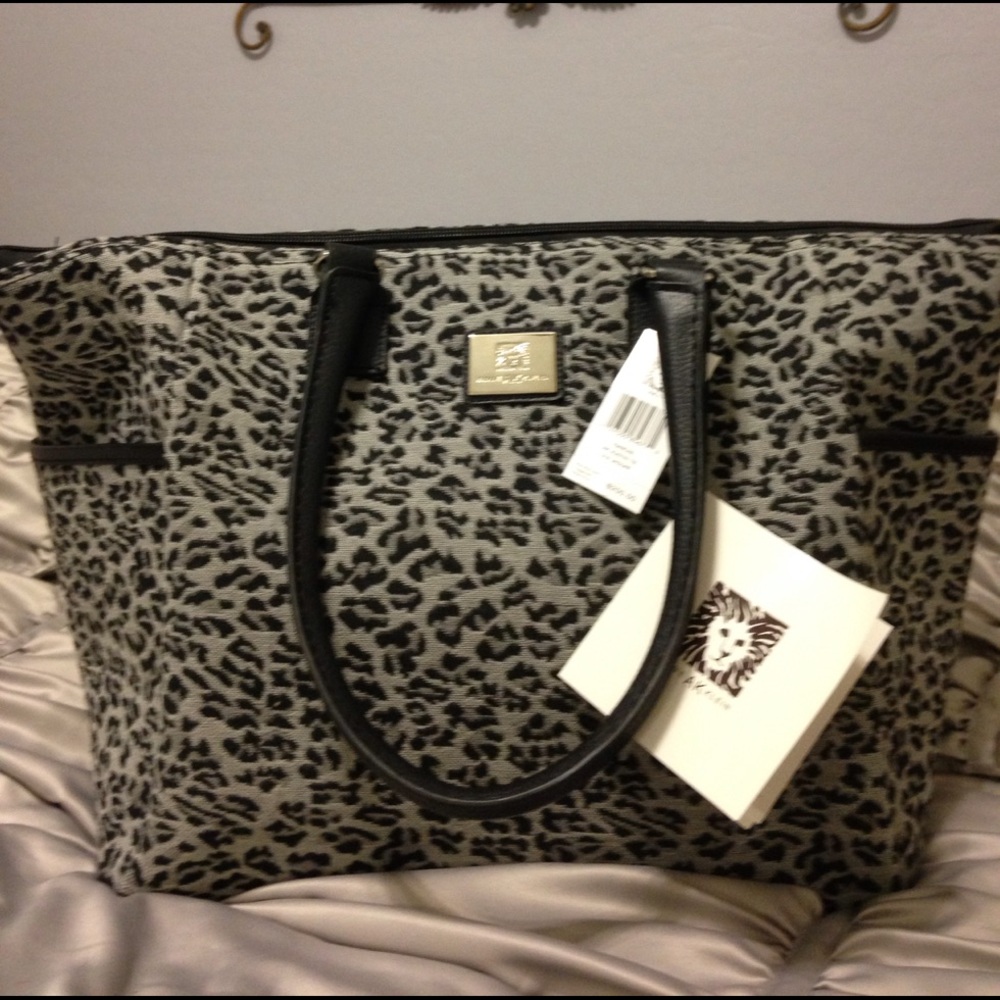 Anne Klein Gray and Black Travel Tote